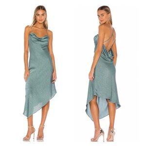 Lovers + Friends | Fairy Midi Asymmetrical Waldo Slip Dress Pacific Blue | S